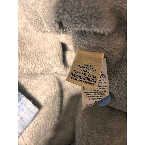 LL Bean Hoodie Womens 2X Blue Plaid Flannel Shacket Shirt Jacket Fleece Lined - Picture 6 of 8